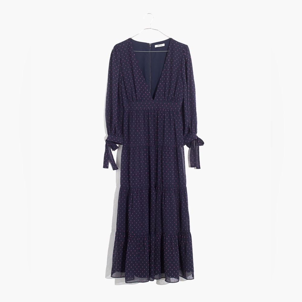 Madewell Tiered Deep V Dress